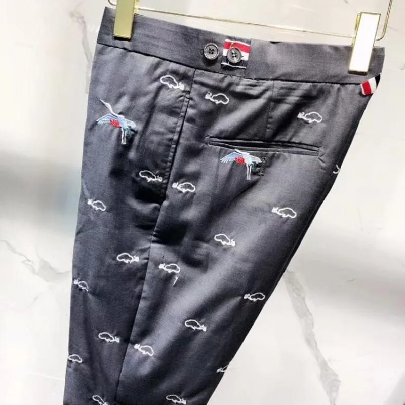 Тяжелый рабочий новый цельный мужской блейзер с вышивкой модный приталенный