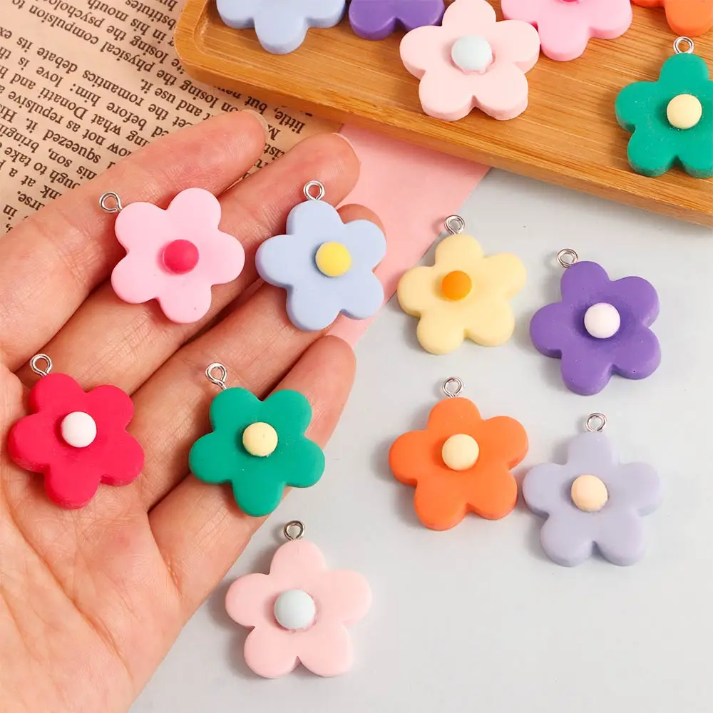 

10 PCS Color Resin Flower Earring Charms Sunflower DIY Keychain Jewelry Findings Accessories Jewelry Making
