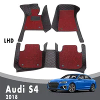 Double Layer Wire Loop Car Floor Mats Carpets For Audi S4 2018 Luxury Auto Interior Accessories Decoration Foot Pads Cover Rug
