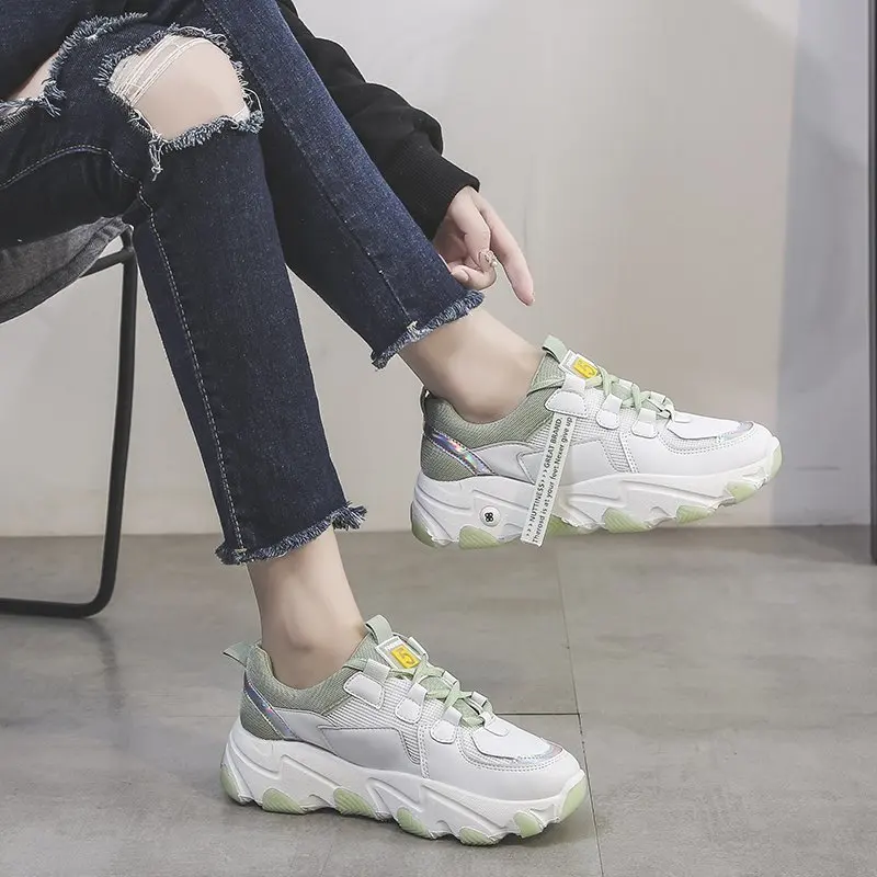 

Кроссовки Женские однотонные, повседневная спортивная обувь для ходьбы, бега, 2020