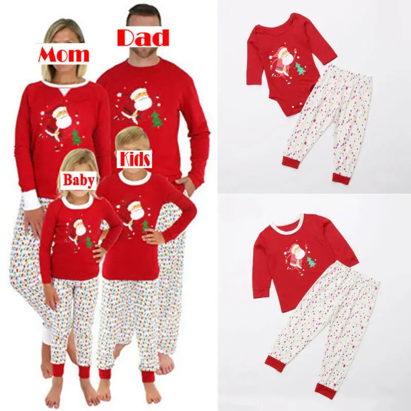 Рождественский семейный пижамный комплект Рождественская одежда костюм для