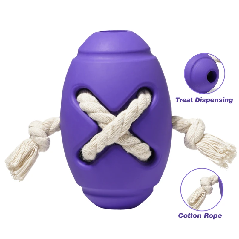 

PetQueue Pet Toy Dog Ball Rope Pet Chew Toy Non-toxic Rubber Teeth Cleaning Dental Care Durable Interactive Pet Dog Toy