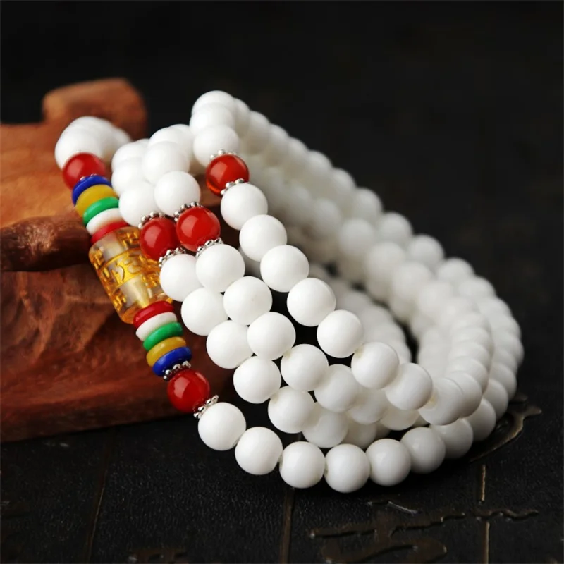 Тибетский буддистский браслет с бусинами и мантрой из шести символов женское