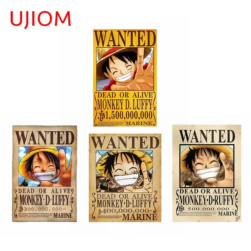 UJIOM домашний аниме декор наклейка для цельного куска Luffy хотели Наклейка на стену Смешные водонепроницаемые наклейки роспись искусство комната виниловое украшение