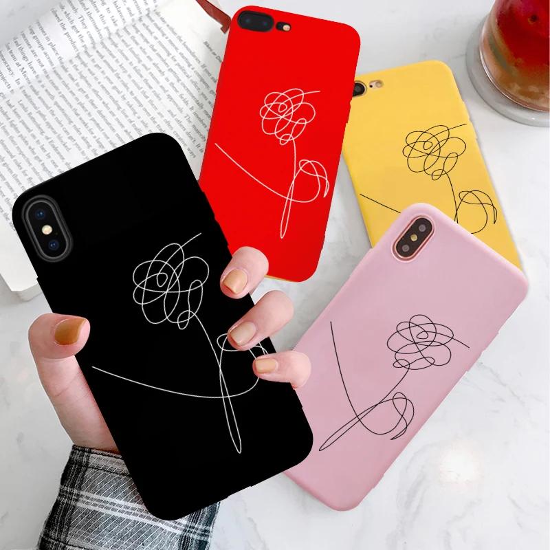 Love yourself цветочный чехол для телефона iPhone 7 11 Pro XS MAX XR X 6 6s 8 Plus абстрактный