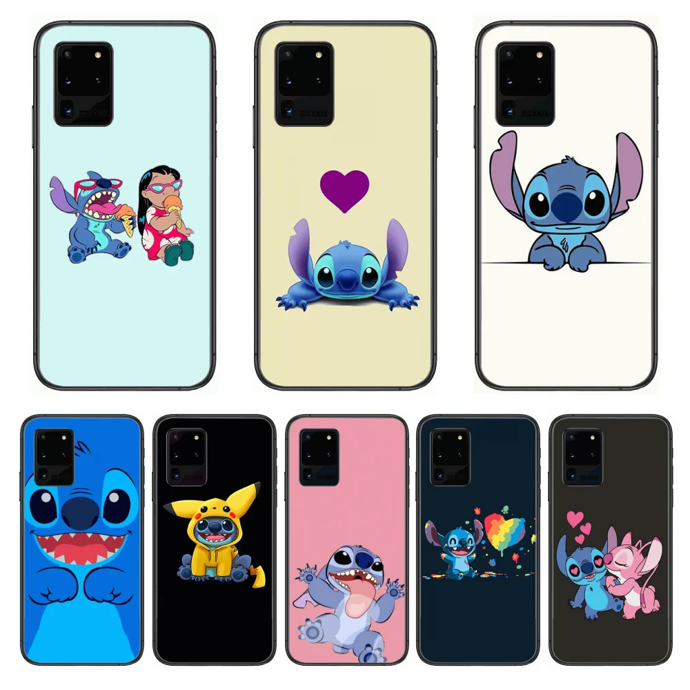 

cartoon phone case stitc Phone cover hull For SamSung Galaxy S 6 7 8 9 10 20 Plus Edge E 5G Lite Ultra black soft bumper