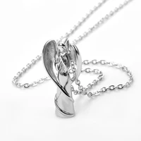 eternity angel lady stainless steel cremation pendant necklace ashes keepsake holder memorial urn jewelry