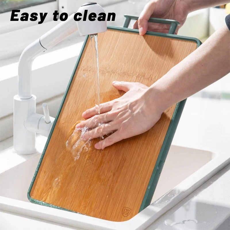 Bamboo Cutting Board with Handle Organic Wood Chopping Feet Non-Slip Rubber for Meat | Дом и сад
