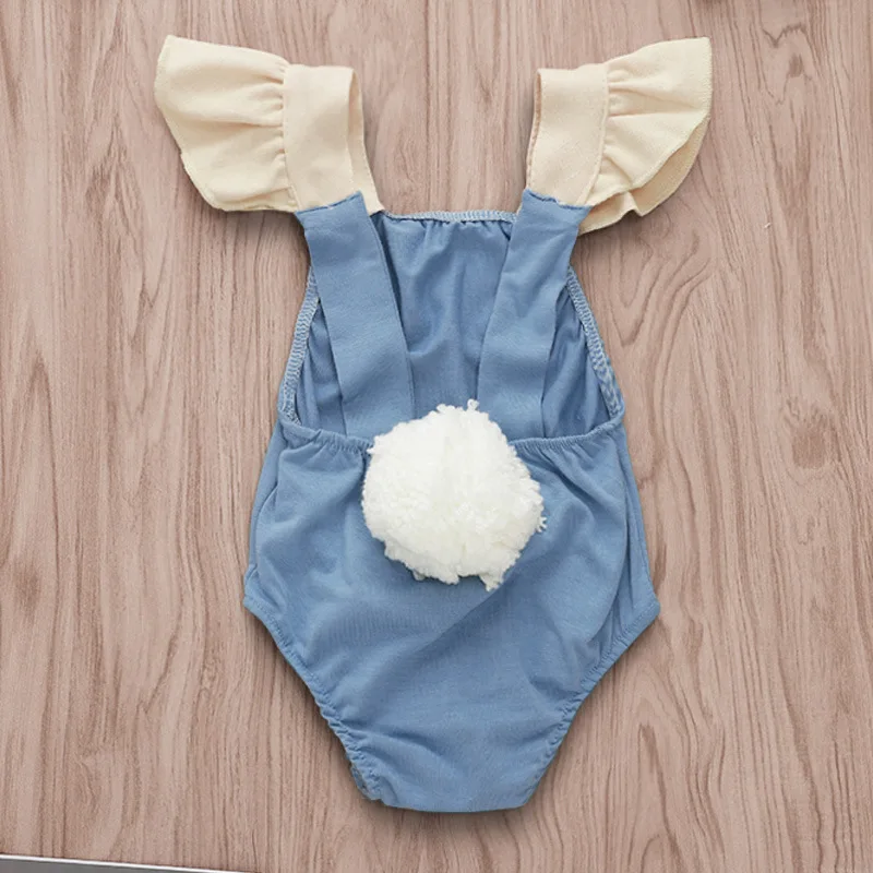 Kawaii Rabbit/боди для новорожденных с рукавами крылышками ангела Детские ползунки
