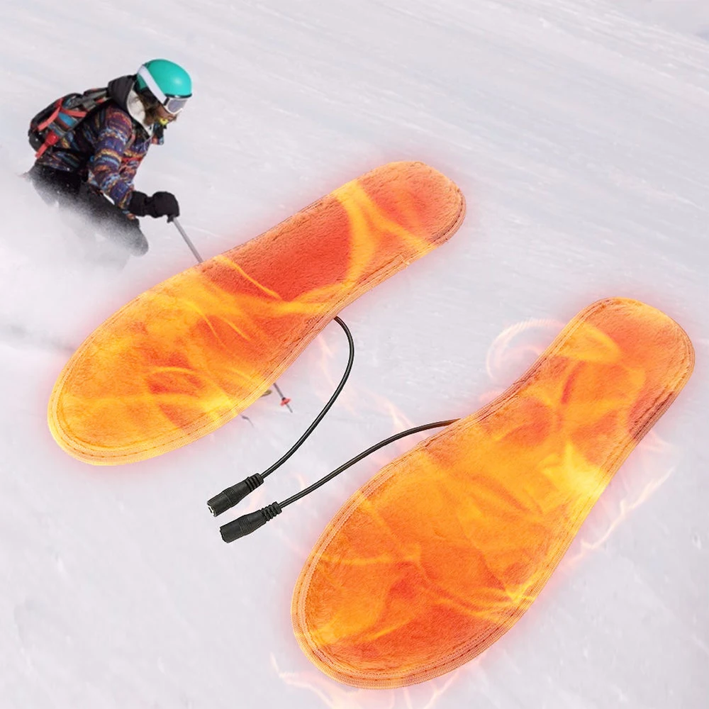Palmilha de Aquecimento Tesouro ao ar Tamanho Elétrico Inserções Inverno Quente Livre Caça Caminhadas Esqui Sapato Almofada 35-46 Usb pé 7 Esporte e Lazer