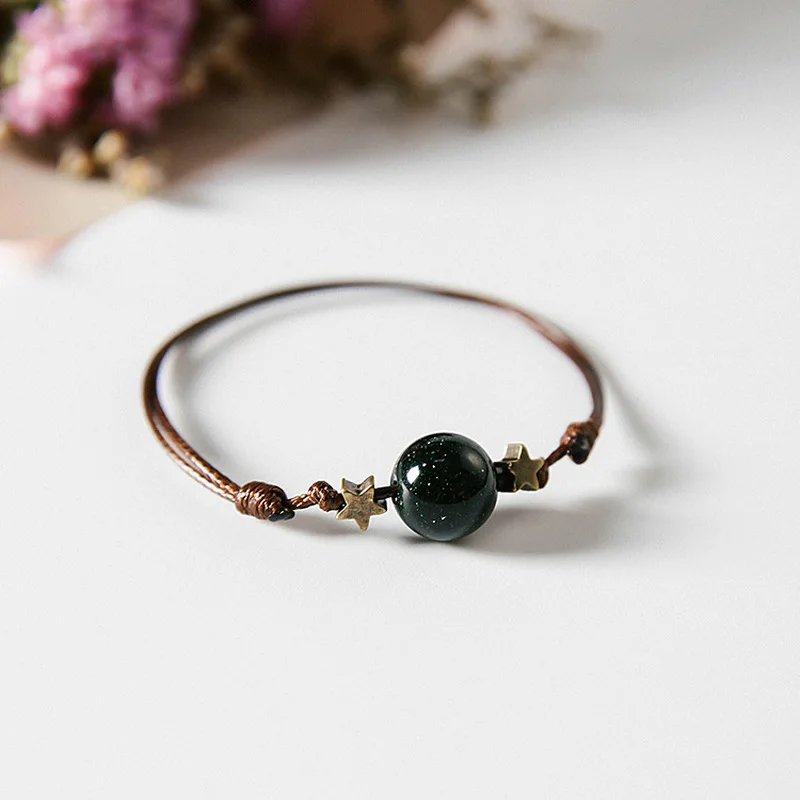 2018 Корейский Японский браслет Mori Ретро звездное небо голубой песок камень