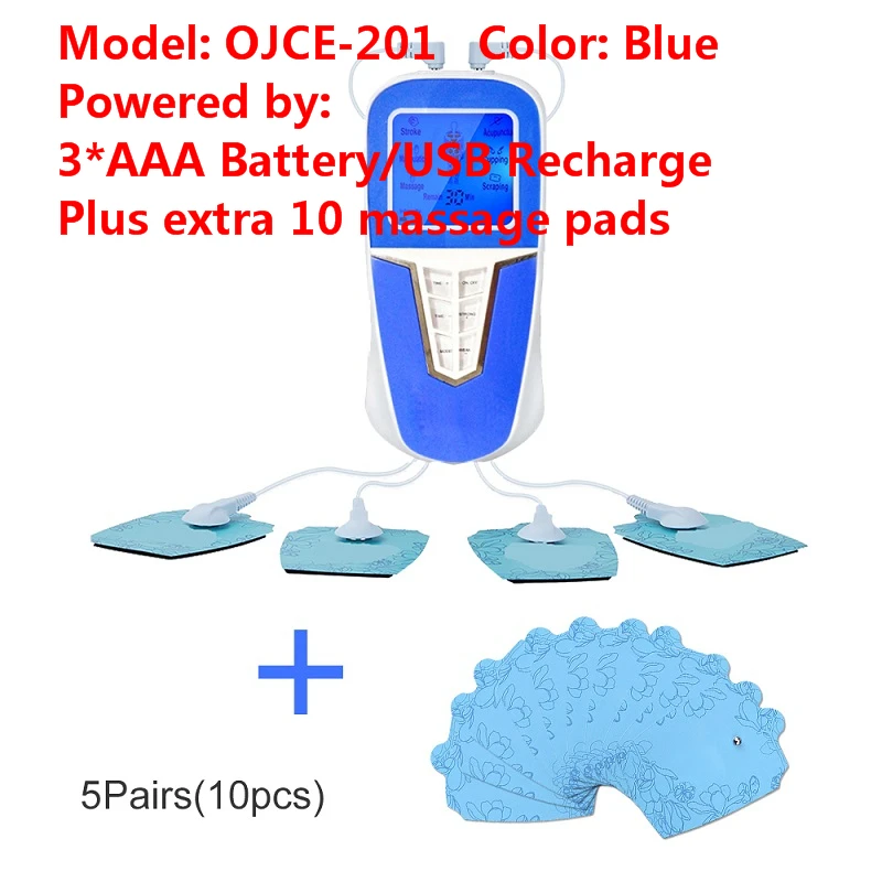 OKCS-1006 and pad OLIECO EMS мышечный Стимулятор, акупунктурная терапия, массажер, электрический цифровой импульсный массажер, фитнес, расслабляющий тренажер для всего тела - Цвет: OKCS-1006 and pad