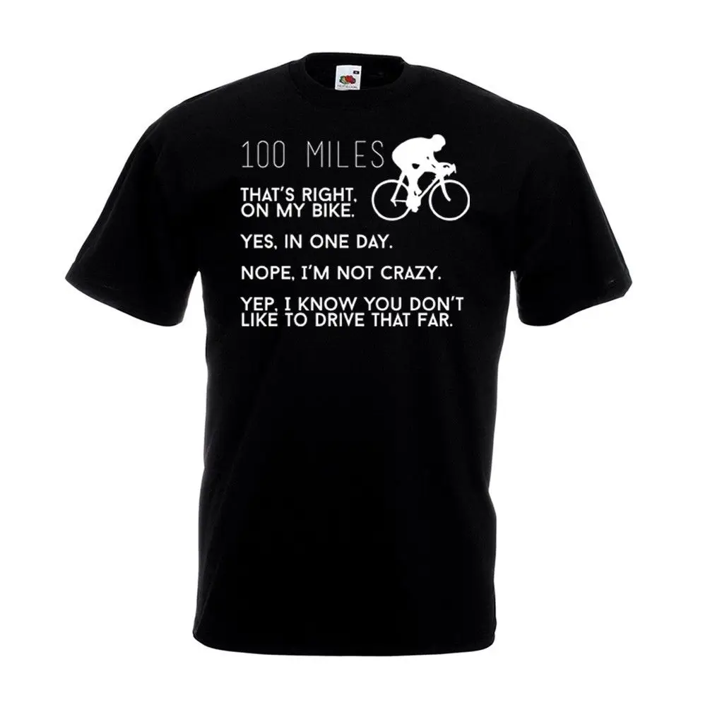 

Miles T Shirt Cyclinger Century Charity Bikeer Ride Fathers Day Gift Top Road Fashion 100% Cotton T-Shirt Western Style