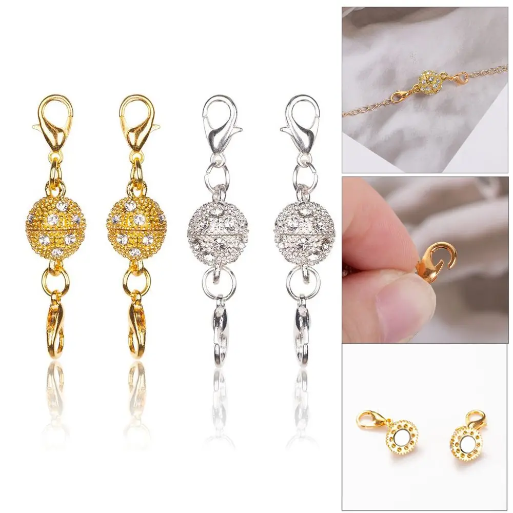 

Extender New DIY Rhinstone Magnetic Clasps Necklace Bracelet Connector Buckle Connector Hook Jewelry Making Supplies