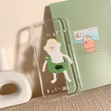 Cartoon swimming ring monkey cute Phone case For iPhone 11 Pro MAX X XR case silicone cover for coque iPhone 7 8 6s 6 Plus Case