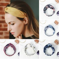 women sweet hair bands print headbands retro hair accessories cross turban bandage bandanas hairband headwrap summer headwear
