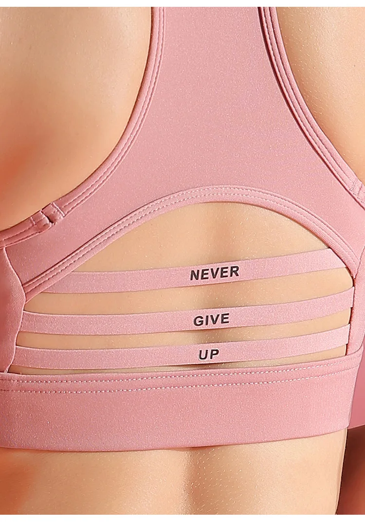 

Seamless Back Phone Pocket Women Active Wear Shockproof Crossbar Mesh Stitching Sports Bra Athleisure