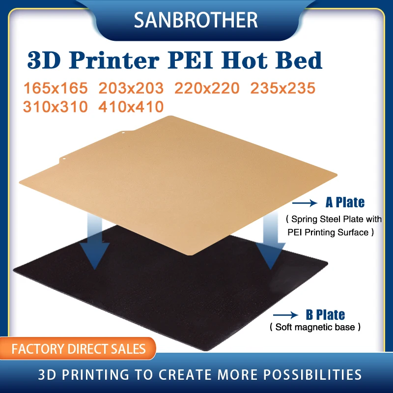 3d Printer Parts PEI Spring Steel Sheet Hotbed Pre-Applied Flex Magnetic Base Hot Heat Bed for CR10 Ender 3d ???????