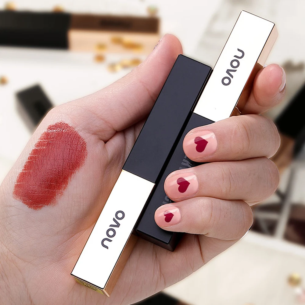 Novo новый стиль туманная бархатная тубуль маленькая губная помада долговечный