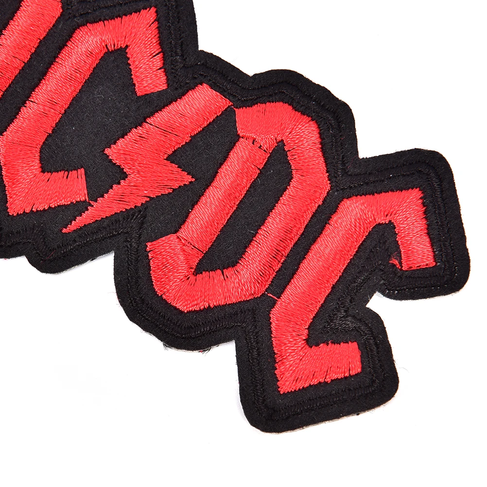 

Red Letter AC DC Patch Sewing On Embroidered Applique Patches Clothes Stickers DIY Apparel Accessories Creative