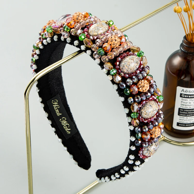 Обруч для волос Женский украшенный камнями в стиле барокко | Украшения и