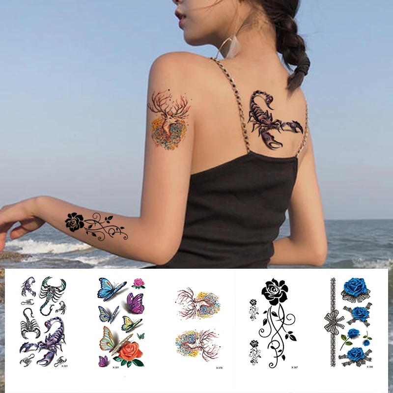 

Male And Female Temporary Tattoo Stickers, Black Waterproof False Tattoos, Body Art, Finger Tattoos