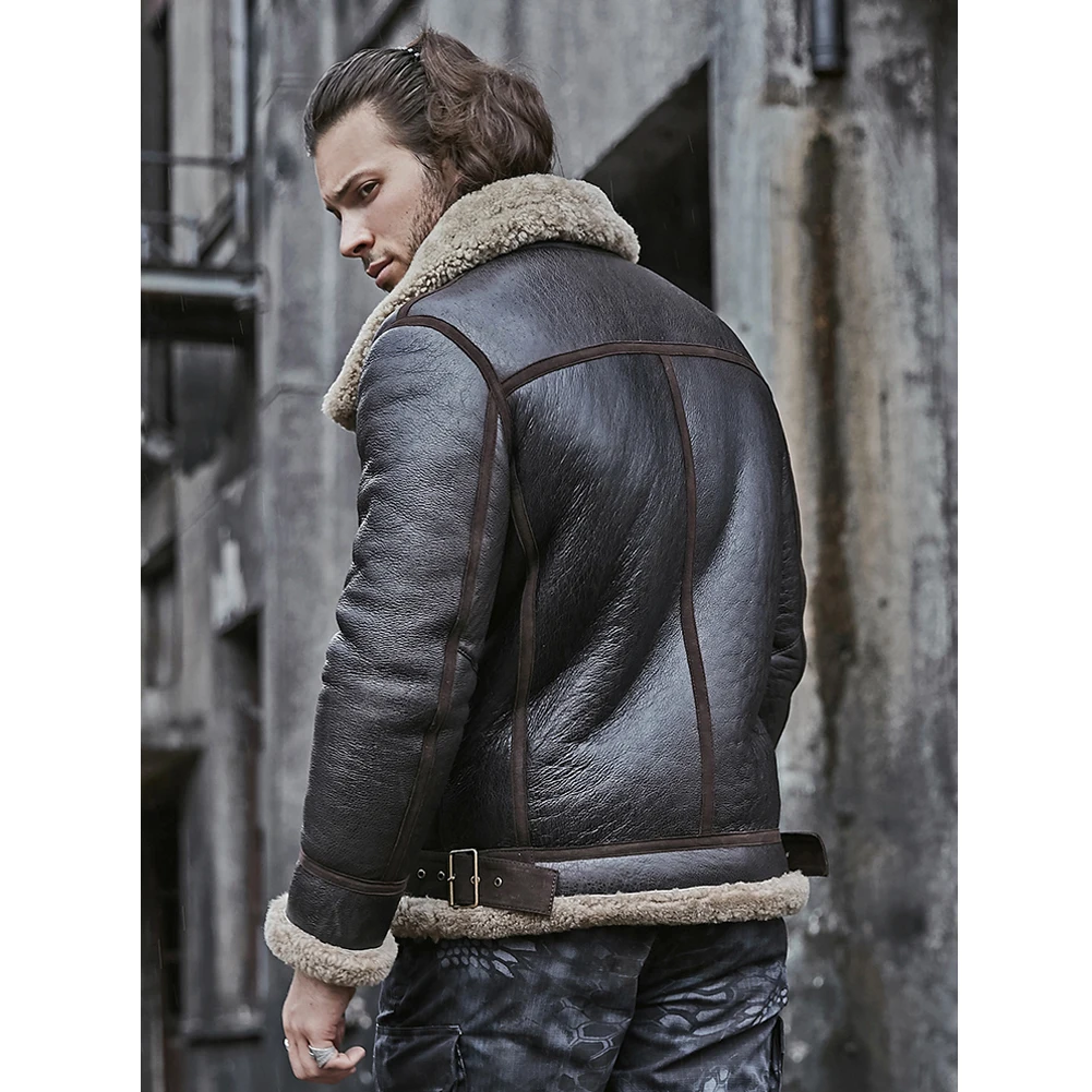 Denny &amp Dora новая мужская дубленка из овчины мотоциклетное пальто короткая кожаная