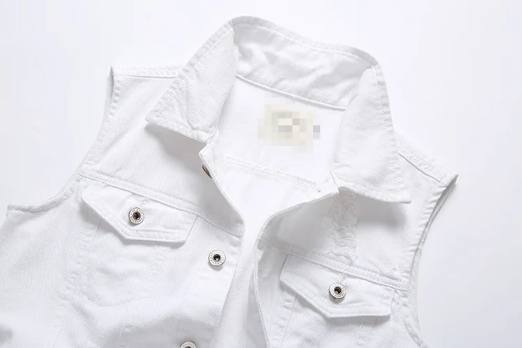 Рваная джинсовая куртка для мужчин жилет из денима в стиле хип-хоп джинсовые