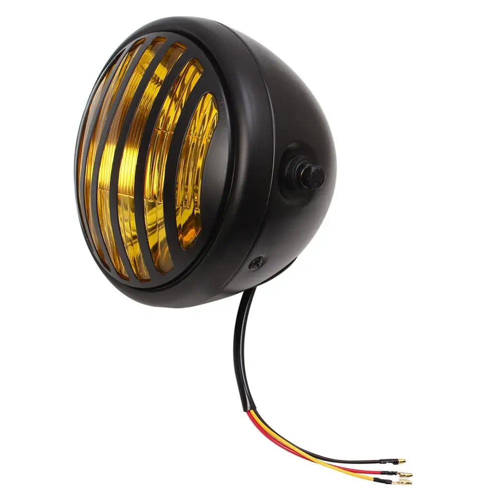 

Metal Grille 7'' Motorcycle Cafe Racer Vintage Universal LED Protection Headlight High Low Beam For Harley Choppers Custom Honda