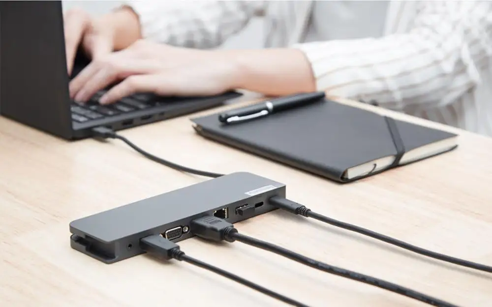 Оригинал для Lenovo USB-C Mini Dock 40AU0065US Type c до 3 5 мм VGA 4K HDMI Gigabit Ethernet 65 Вт USB3.1 Gen2 USB3.2 20 Гбит/с