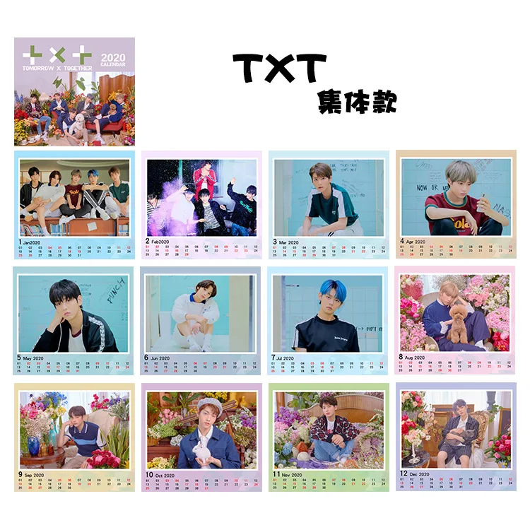 As shown KPOP StrayKids SuperM EXO BLACKPINK TWICE TXT X1 ITZY год Настольный календарь - Цвет: As shown
