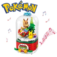 2021 new pokemon cartoon anime cute pikachu and eevee classic building block model educational toy birthday christmas gift