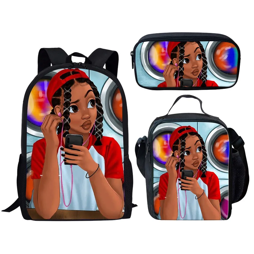 YQ4562CGK FORUDESIGNS/детские школьные сумки для детей, черная девочка, волшебная афро леди, с принтом, школьная сумка для подростков, сумка для книг на плечо, Mochila - Цвет: YQ4562CGK