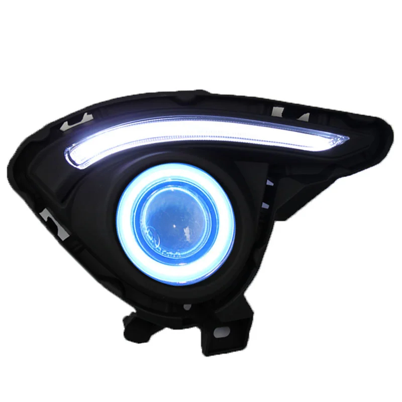 Eosuns Cob ангельские глазки + светодиодная дневная подсветка Drl противотуманная фара