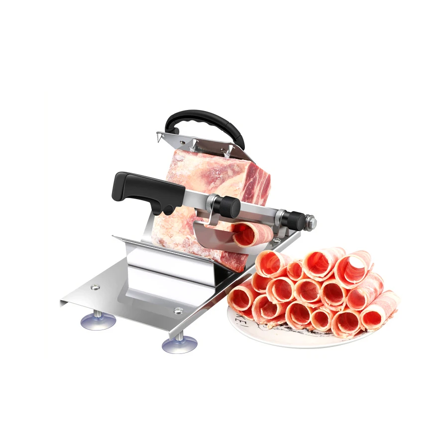 Automatic Feed Meat Lamb Slicer Meat Machine HOME Commercial Fat Cattle Mutton Roll Frozen Meat Grinder Planing Machine