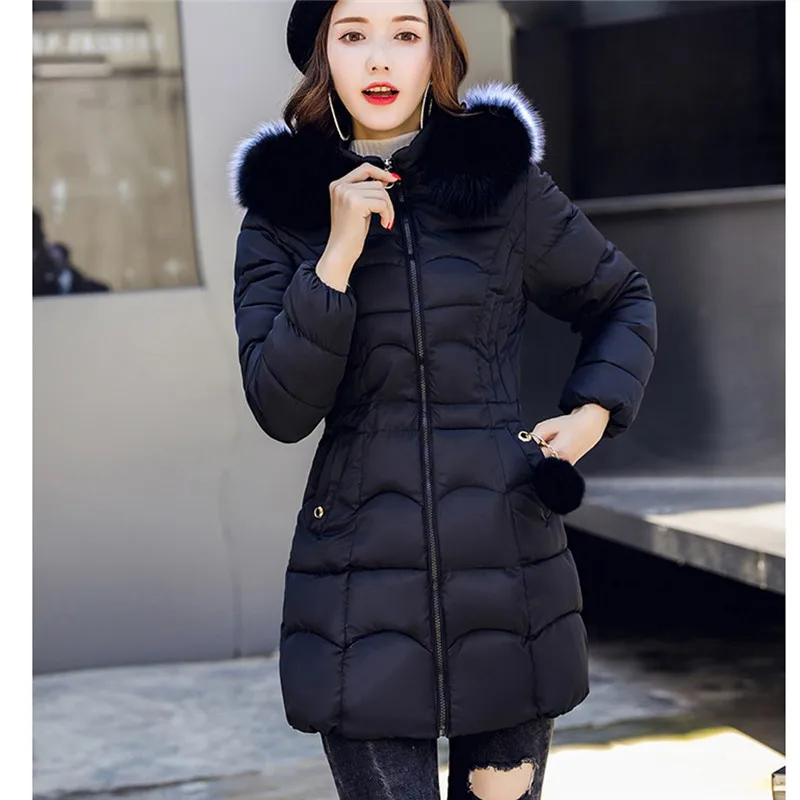 Женское пальто новая модная куртка средней длины с длинным рукавом теплая