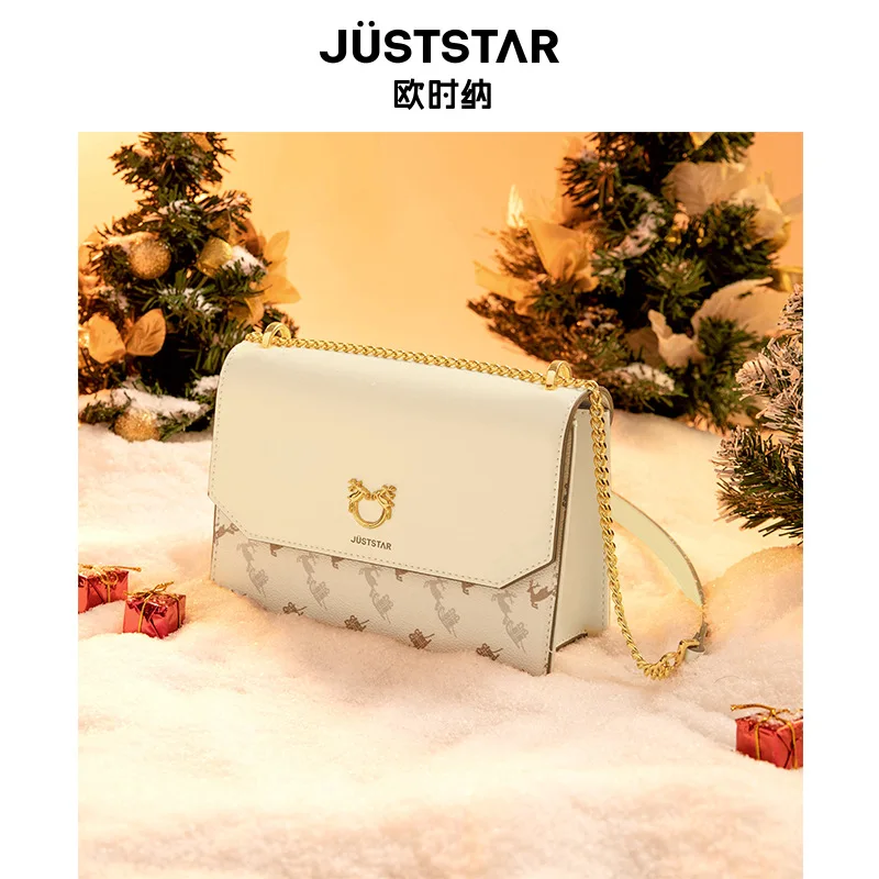 2021 new Christmas limited elk, small square bag with one shoulder crossbody bag, female bag for girlfriend gift.