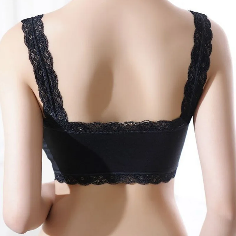 Женский цельный кружевной бюстгалтер с цветами предотвращающий обнажение