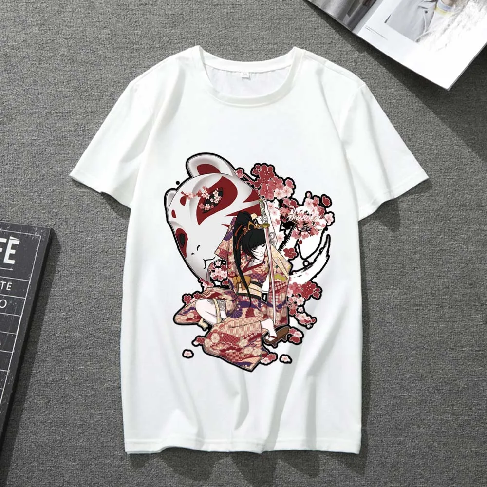 

Fashion T-shirt Men and Women Funny Mask Pattern Printing Series Harajuku Style Slim White Short-sleeved Soft Breathable Top