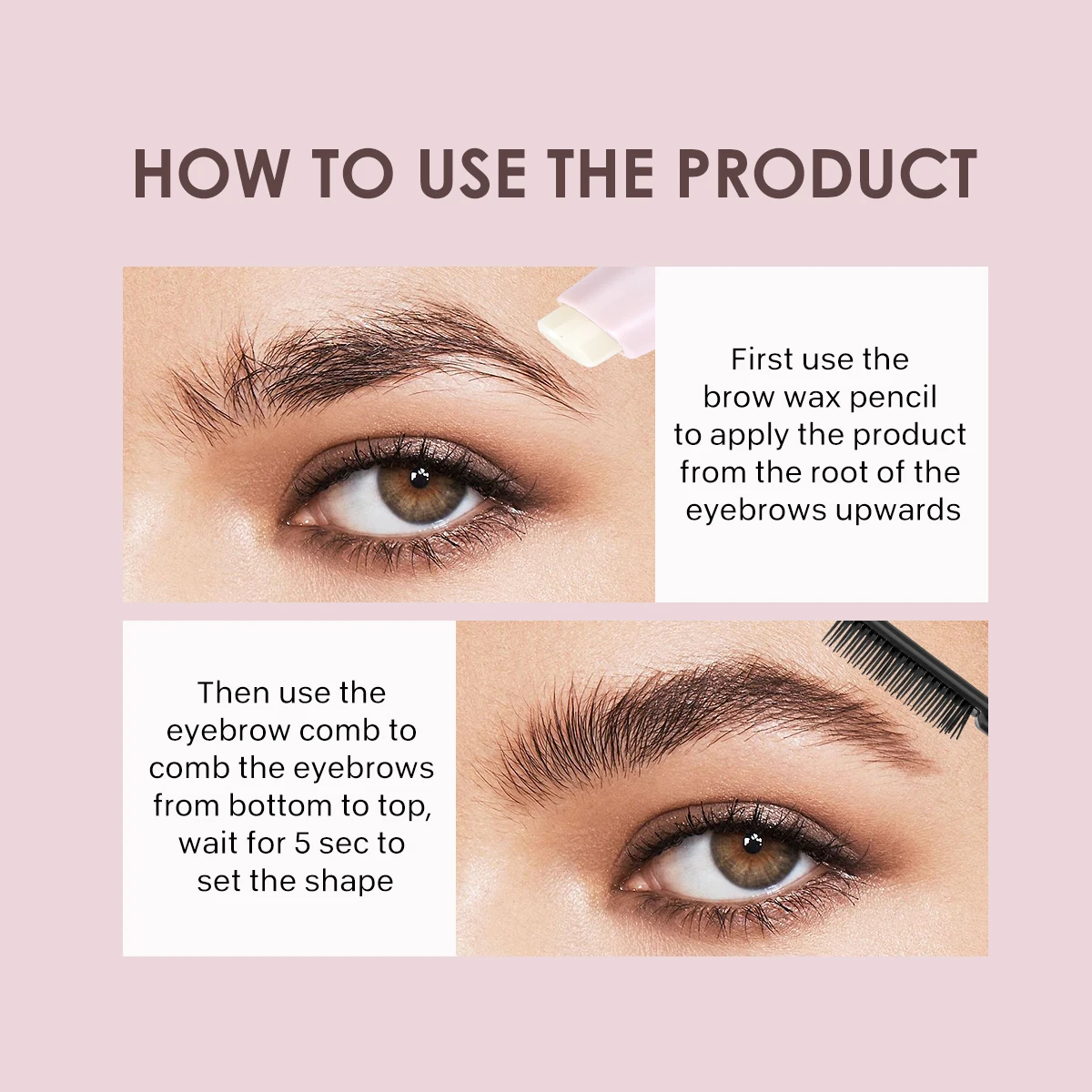 Гель для бровей вощеный карандаш с двойной головкой водонепроницаемый