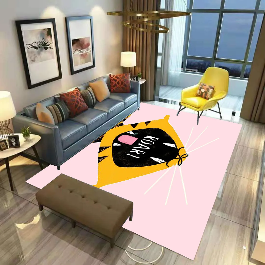 Alfombra antideslizante con estampado 3D para ni&ntilde;os, tapete suave con dise&ntilde;o de gato divertido, ideal para el comedor y la sala de estar, 03-1