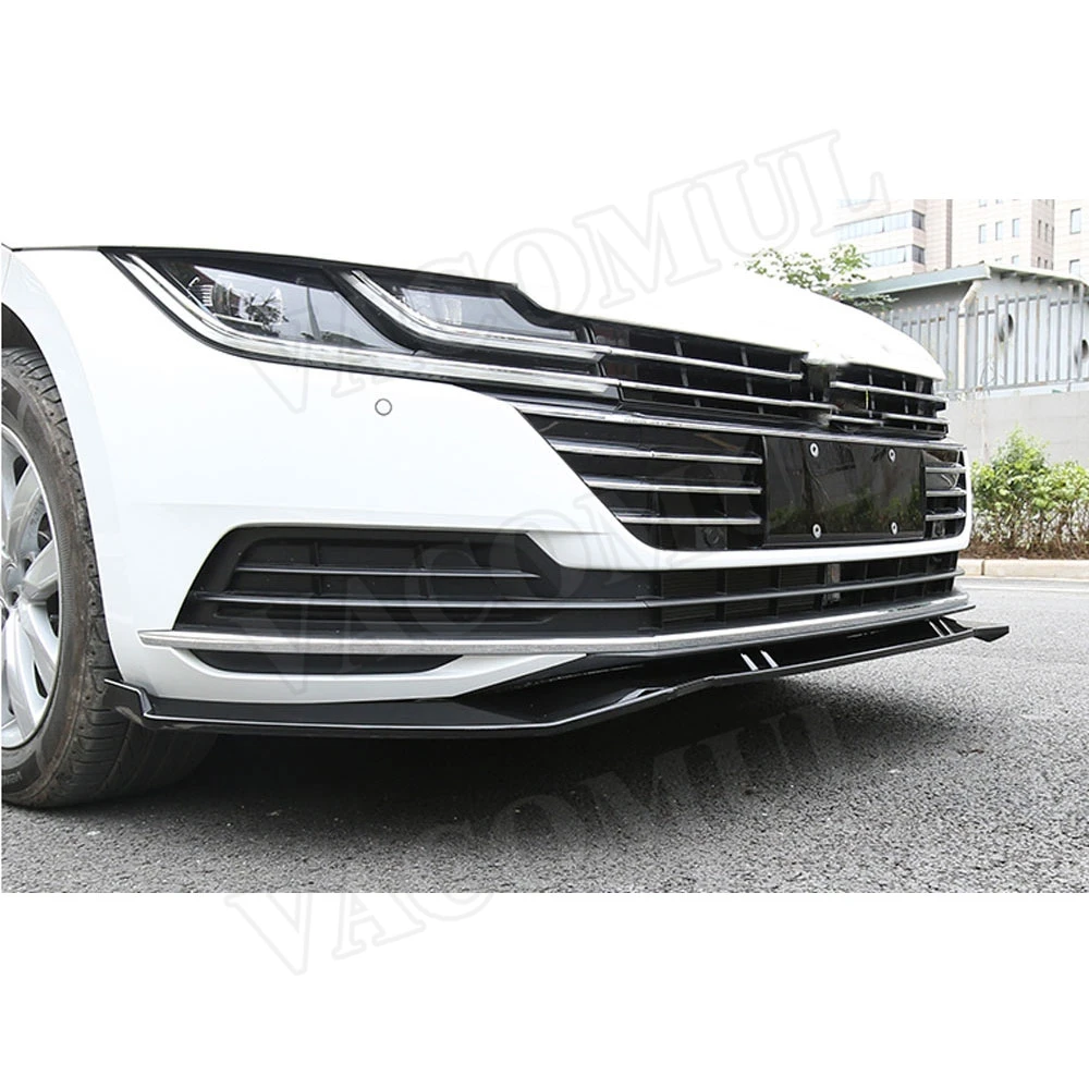 3 шт./компл. передний бампер спойлер для Volkswagen VW CC 2019 2020 ABS черная головка