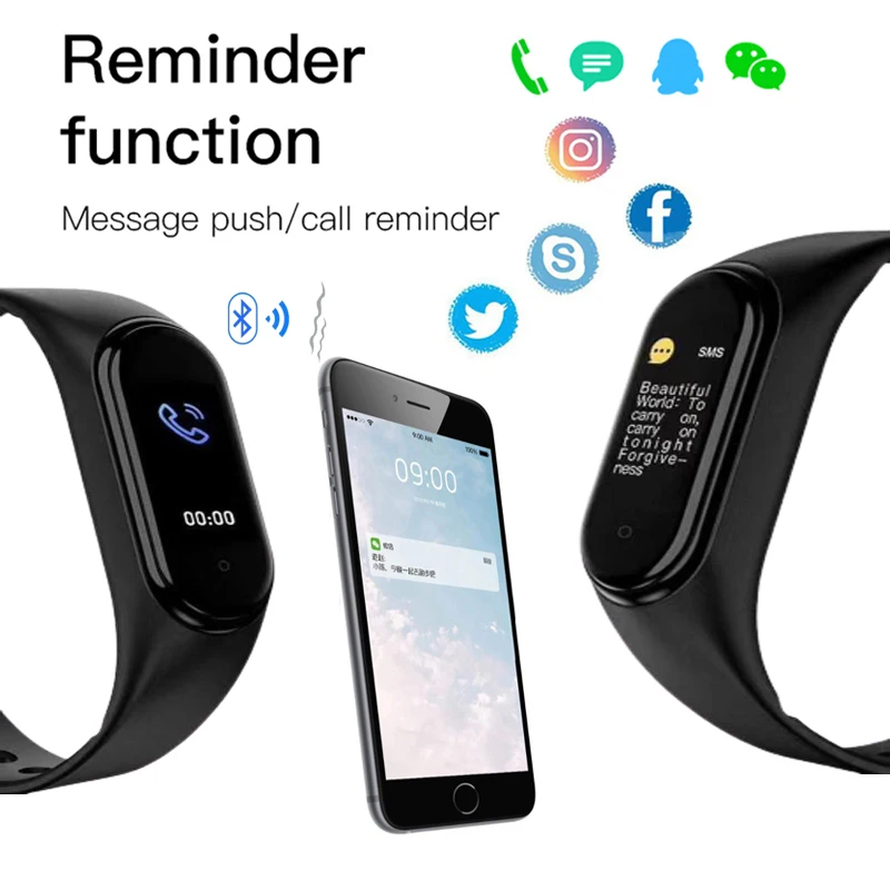 

M5 Smart Watch Men Women Heart Rate Monitor Blood Pressure Fitness Tracker Smartwatch Band 5 Sport Watch for IOS Android