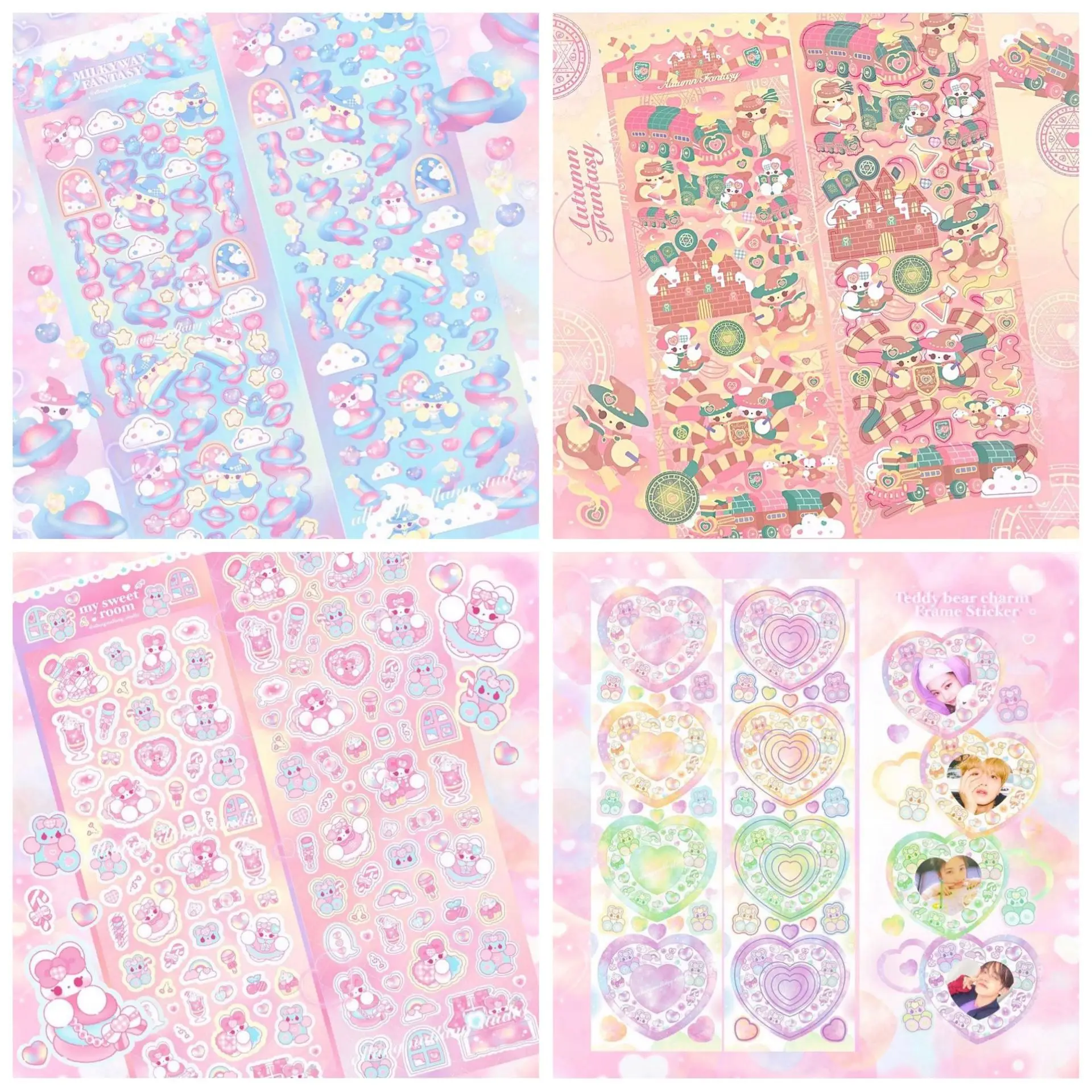 

Ins Cute Animal Laser Sticker Creative Handbook Hand Account DIY Decorative Collage Material Stickers Korean Stationery Stickers