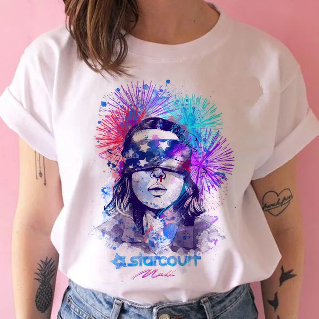 

Футболка женская с рисунком на тему сериала «очень странные дела»