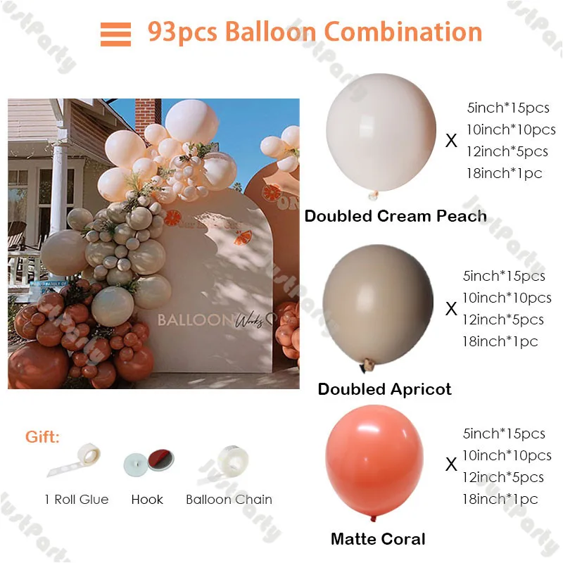 

Doubled Cream Peach Apricot Matte Coral Balloon Arch Garland Kit DIY Wedding Party Valentine's Day Decoration Baby Shower Decor