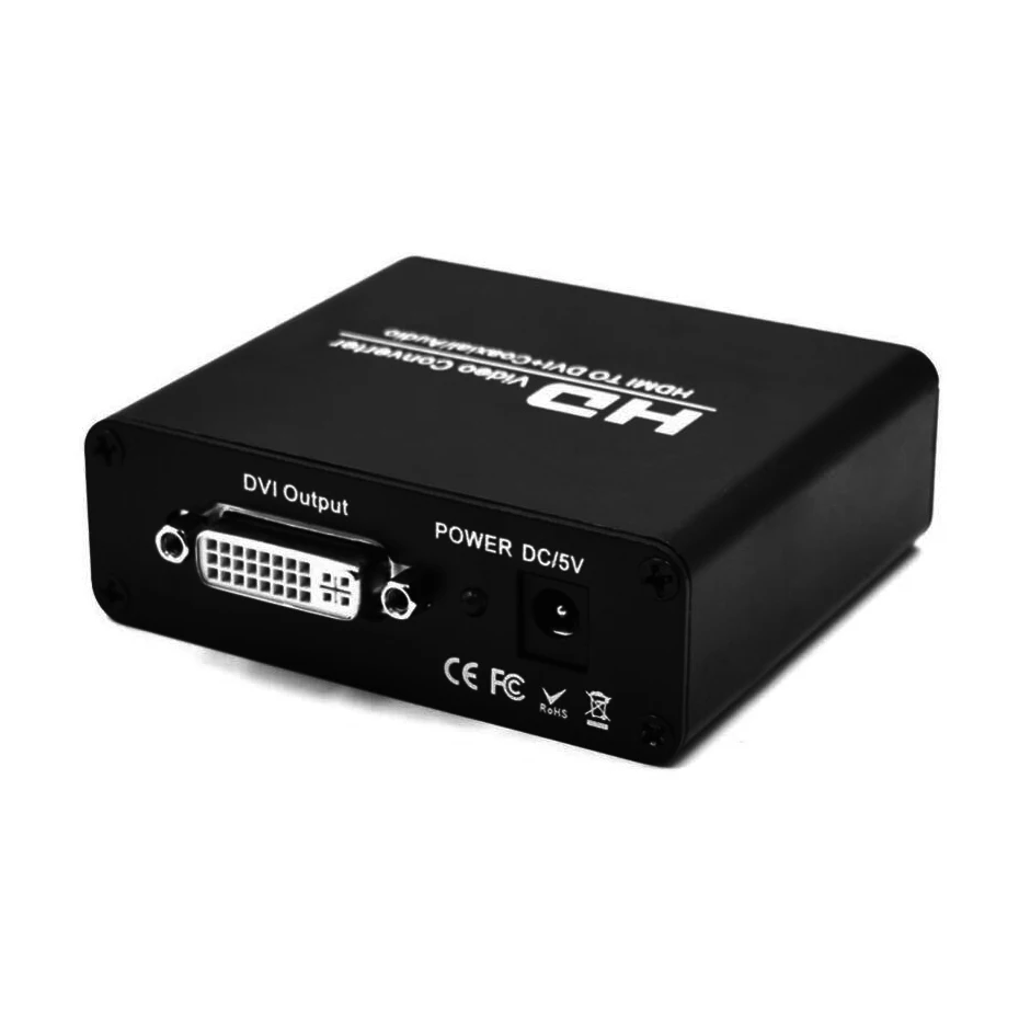 Преобразователь аудиосигнала HDMI совместимый с DVI к + стерео аудио для PS4 apple TV ПК