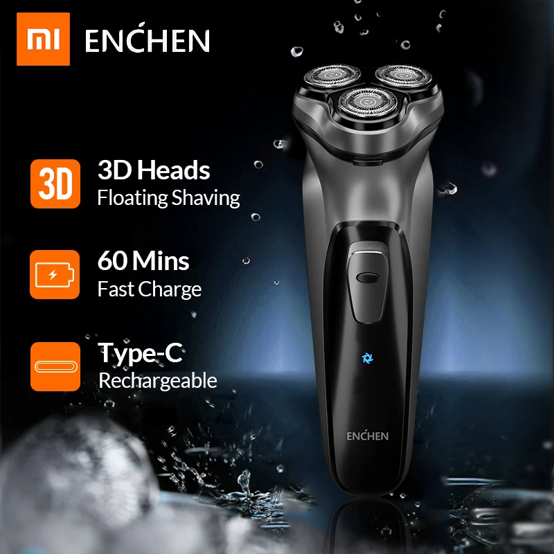 Xiaomi Enchen 3D электробритва с черным камнем для мужчин триммер бороды Триммер волос