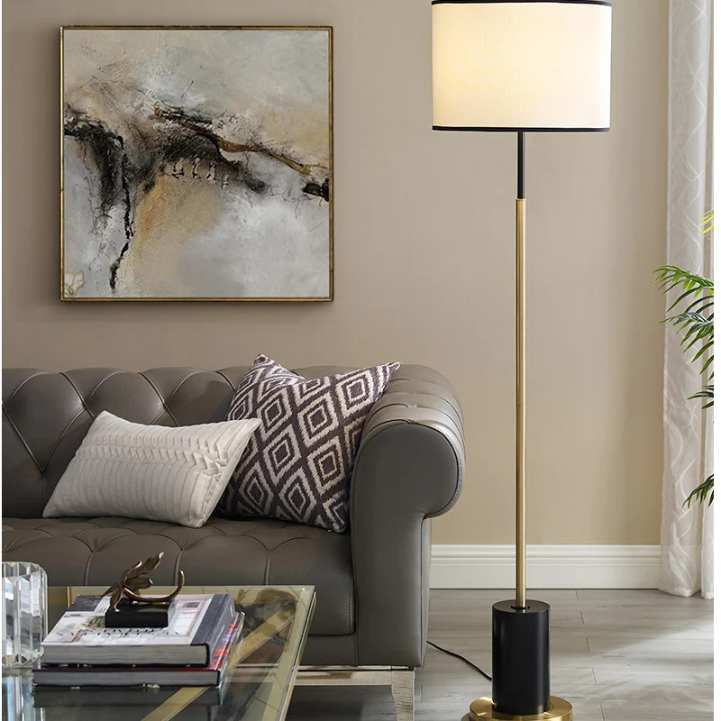 Lámpara de pie de Metal dorado nórdico para decoración del hogar, accesorio...