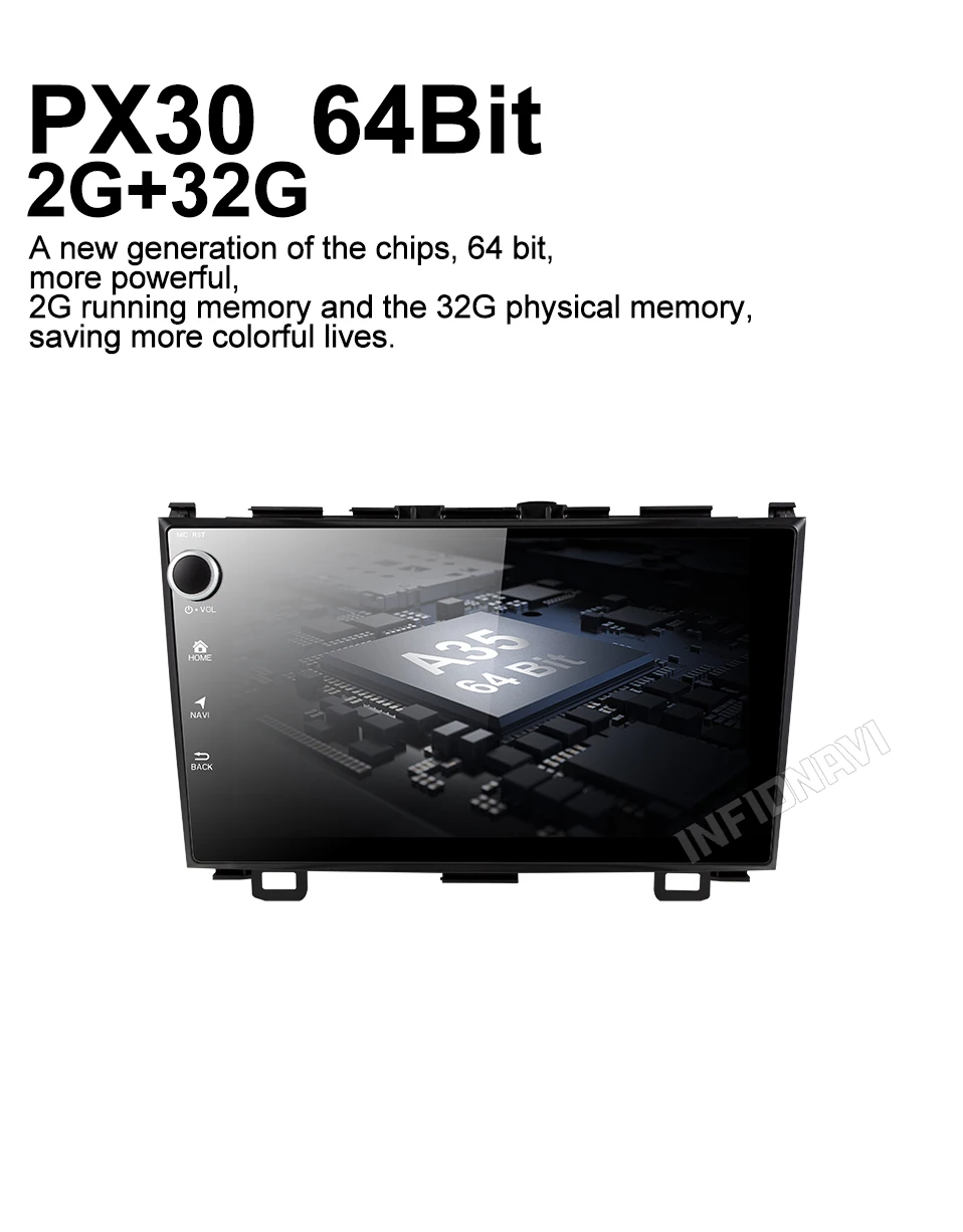 PX30 2+ 32G android 9,0 автомобильный dvd для honda CRV gps навигация Радио Видео Стерео Мультимедиа Плеер ips экран